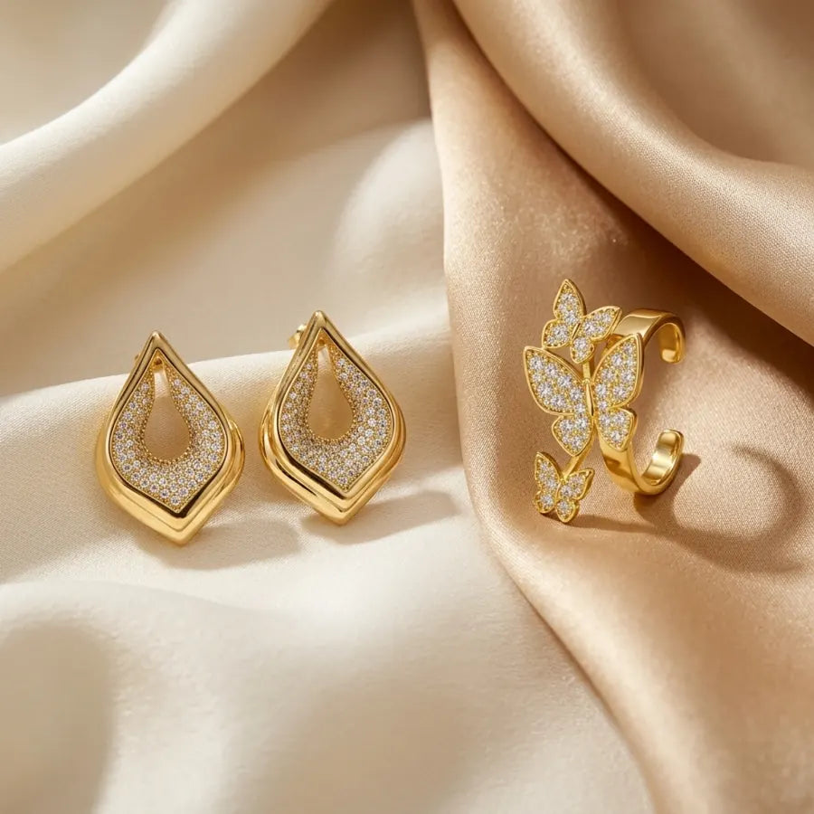 Avirena Gold Ear Stack Duo